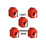 ALERUM 5 ADET Kırmızı Kedi Köpek Evi Kulübesi Yuvası Plastik Demonte Taşınabilir