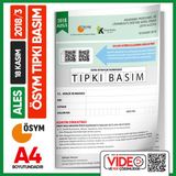 Ales 2018/3 (Kasım) Ösym Tıpkı Basım Çıkmış Soru Deneme Kitapçığı Video/Pdf Çözümlü Türkiye Geneli