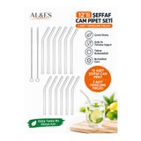 AL&ES kozmetik 12'li Cam Pipet Ve 2 Adet Temizleme Fırçası Seti 1. Kalite / 9 Mm