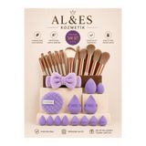 AL&ES kozmetik Profesyonel Makyaj Fırça ve Beauty Blender Seti Makyaj Süngeri Pudra Pufu Makyaj Bandı Kozmetik Seti
