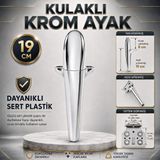 Alesta Kulaklı Krom Kaplama Plastik Sehpa Ayağı 19 Cm Mobilya Kanepe Koltuk Ayağı Ayak