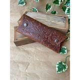 Alesta Leather Atelier (Isim Yazıyoruz) El Yapımı Hakiki Deri Kalemlik / Makyaj Çantası / Gözlük Kılıfı / Çok Amaçlı Çanta - Kahve