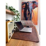 Alesta Leather Atelier (Isim Yazıyoruz) Hakiki Deri Masa Matı 80cmx40cm - Koyu Taba