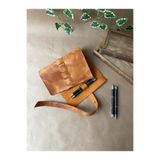 ALESTA LEATHER (İSİM YAZIYORUZ) Rulo Kalemlik / Fırçalık - El Yapımı Hakiki Deri Siyah