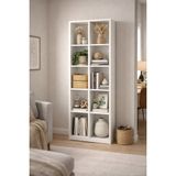Alesta Life 10 Göz Raflı Beyaz Kitaplık Suntalam Malzeme ile 162 cm Yükseklik ve 55 cm Genişlik