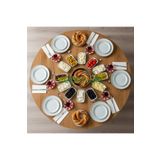 Alesta Life 100 Cm Çap - Ahşap Kaplama Katlanabilir Yer Sofrası - Oyun Masası - 21 Cm Yükseklik