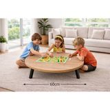 Alesta Life 60 cm Yuvarlak Katlanabilir Ahşap Yer Sofrası – Piknik ve Yer Oturma Düzenleri İçin Pratik Masa - 58 x 21 cm