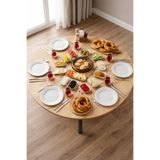 Alesta Life 90 Cm Çap - Ahşap Kaplama Katlanabilir Yer Sofrası - Oyun Masası - 21 Cm Yükseklik