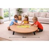 Alesta Life 90 Cm Çap - Ahşap Renk Katlanabilir Yer Sofrası Hamur Açma Tahtası Oyun Masası - 21 Cm Yükseklik - 21 x 88 cm