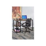 Alesta Metal Çalışma Masası 2 Raflı Laptop Bilgisayar Masası Ofis Ders Masası Yemek Masası 60X120 - Kahverengi