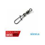 Alesta Rolling Swivel Rolling Snap No:12 Siyah Nikel Klipsli Fırdöndü 14 Adet 10kg Çeker