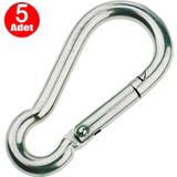 Alet Çantam 10 mm Yaylı Karabina Salıncak Hamak Askı Kanca Kilidi -5 Adet