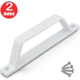 Alet Çantam Beyaz Sineklik D Kol Kapı Çekme Kulbu 13CM Plastik El Tutamağı Tutma Kolu Kulp -2 Adet - 130mm
