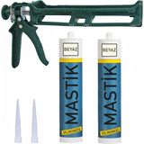 Alet Çantam Çekomastik Seti - 2 Adet Beyaz Silikonize Mastik + Silikon Tabancası