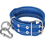 Alet Çantam Çift Tokalı Köpek Boyun Tasması Büyük Irk 83cm Kilitli Karabinalı Palaska Tasma - XL - Siyah - Turuncu