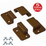 Alet Çantam Kahve Pimapen Pencere Sineklik Montaj Aparatı Köşe Kenar Bağlama Pabucu 5 Takım Set(10x20 Profillere Uygun)