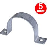 Alet Çantam No:10 Çiftli Sac Kablo Kroşe 50MM Demir Köprü Metal Boru Tutma Bağlama Kelepçesi -5ADET