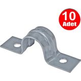 Alet Çantam No:3 Çiftli Sac Kablo Kroşe 16MM Demir Köprü Metal Boru Tutma Bağlama Kelepçesi -10ADET