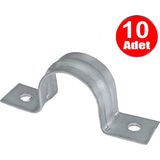 Alet Çantam No:7 Çiftli Sac Kablo Kroşe 25MM Demir Köprü Metal Boru Tutma Bağlama Kelepçesi -10ADET