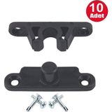 Alet Çantam Pvc Kapı Pencere Sineklik Antrasit Plastik Çıt Çıt Kilit Menteşe Büyük Boy 5cm -10 Adet