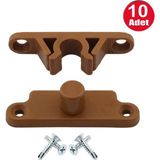 Alet Çantam Pvc Kapı Pencere Sineklik Kahve Plastik Çıt Çıt Kilit Menteşe Büyük Boy 5cm -10 Adet