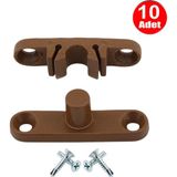 Alet Çantam Pvc Kapı Pencere Sineklik Kahve Plastik Çıt Çıt Kilit Menteşe Küçük Boy 4cm -10 Adet