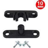 Alet Çantam Pvc Kapı Pencere Sineklik Siyah Plastik Çıt Çıt Kilit Menteşe Küçük Boy 4cm -10 Adet