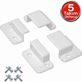 Alet Çantam Pvc Pimapen Pencere Sineklik Montaj Aparatı Köşe Kenar Bağlama Pabucu 5 Takım Set +vida (10x20 Profillere Uygundur) - 5’li