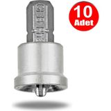 Alet Çantam Stoplu Bits Yıldız Uç Ph2 Alçıpan Şapkalı Limitli Vidalama Matkap Ucu -10 Adet - 25mm - Gri