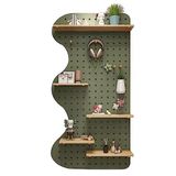 Alet Pegboard Garaj Duvar Rafı Matkap Ucu Depolama Anahtarı Seti Rafları Tutucular, Pegboard Panelleri, Pegboard, Pegboard Duvar Düzenleyici Panelleri, Dairesel Sütun Kancalı ve Gara için Masif Ahşap