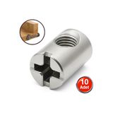 ALETÇANTAM M6 Silindir Somun 10mmx14mm Mobilya Dolap Birleştirme Bağlantı Çektirme Somunu -10 Adet (vidasız)