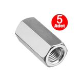 ALETÇANTAM M6 Uzun Uzatma Somunu Dın 934 Beyaz Galvanizli Somun -5 Adet