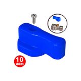 ALETÇANTAM Mavi Plastik Mini Küresel Vana Başlığı Kollektör Kolu Ara Musluk Kelebek Başı -10 Adet