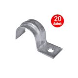 ALETÇANTAM No:2 Tekli Sac Kablo Kroşe 14mm Demir Köprü Metal Boru Tutma Bağlama Kelepçesi -20Adet