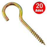 ALETÇANTAM Piton 21*100 Çengel 6cm Vidalı Askı Eğri Se Demir Duy Kanca -20 Adet