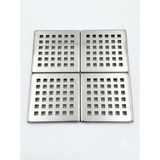 Aletçim 4'lü Paslanmaz Çelik Kare Yer Süzgeci Gider Izgarası - 10x10 cm - dörtlü