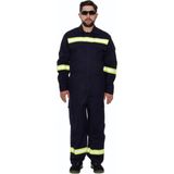 Alev Almaz Tulum Reflektörlü Koruyucu Iş Tulumu Antistatik Yüksek Risk Alanlarına Uygun - Lacivert - XL