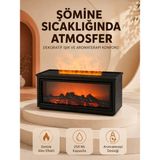 Alev Efektli Aroma Yayıcı Hava Nemlendirici Uzaktan Kumandalı Gece Lambası - Lisinya