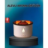 Alev Efektli Buhar Makinesi – Aromaterapi, Nemlendirme Işık Modlu Tasarım - Lisinya