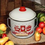 Alev Emaye Bakraç Yoğurt Bağraç Bakliyat Kabı Seti 26 Cm 8 Litre
