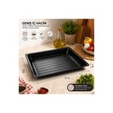 Alev Emaye Emaye Fırın Tepsisi 37 x 32 x 5 cm – Siyah, Çizilmez, Kolay Temizlenen, Yüksek Isıya Dayanıklı
