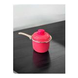ALEV EMAYE Sütlük & Sosluk & Yumurta Haşlama Tenceresi Mini Pembe( 0,9 lt )