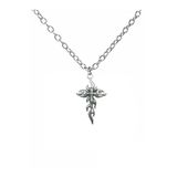 Alevli Haç Kolye – Unisex Metal Takı, 60 Cm Zincirli Gotik & Alternatif Stil