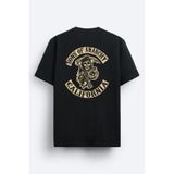 Alex Rosen Sons Of Anarchy Tasarım Baskılı Bisiklet Yaka Pamuklu Oversize Siyah Tişört