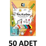 Alex Schoeller 50 Adet Alex Fon Kartonu 120GR A4 10 Lu Karışık Poşetli