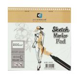 Alex Schoeller 5780418 200 gr 20x20 cm 40 Yaprak Spiralli Sketch Marker Pad Defter