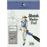 Alex Schoeller A4 Sketch-Marker Pad Defter 40 Yaprak 200 Gram Ekstra Beyaz Renk