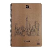 Alex Schoeller A4 Spiralli Sert Kapak 80 Yaprak Kareli Kraft Defter