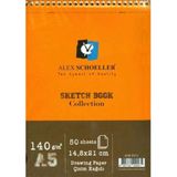 Alex Schoeller A5 140 gr 50 Yaprak Üstten Spiralli Eskiz Defteri