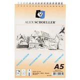 Alex Schoeller A5 90 gr 60 Sayfa Spralli Eskiz Çizim Blok